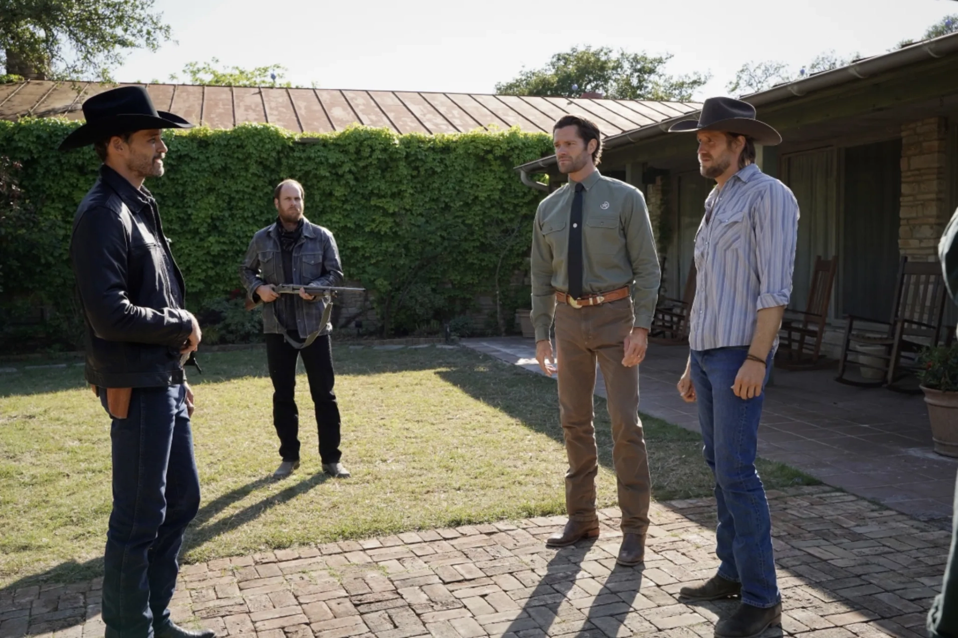 Austin Nichols, Jared Padalecki, and Matt Barr in Walker (2021)