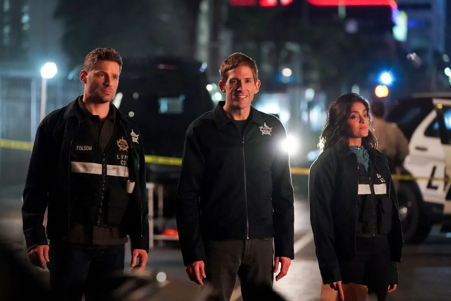 Eric Szmanda, Matt Lauria, and Mandeep Dhillon in CSI: Vegas (2021)