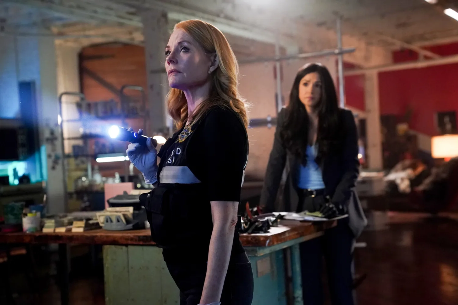 Marg Helgenberger and Ariana Guerra in CSI: Vegas (2021)