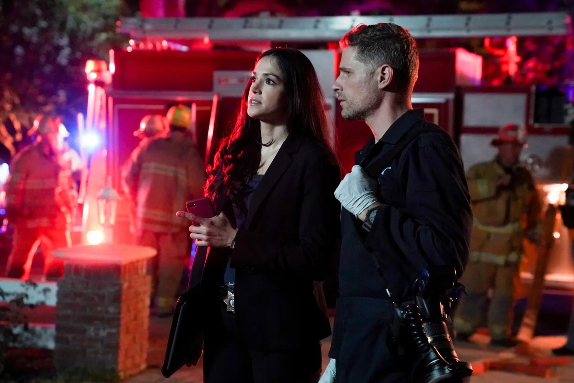 Matt Lauria and Ariana Guerra in CSI: Vegas (2021)