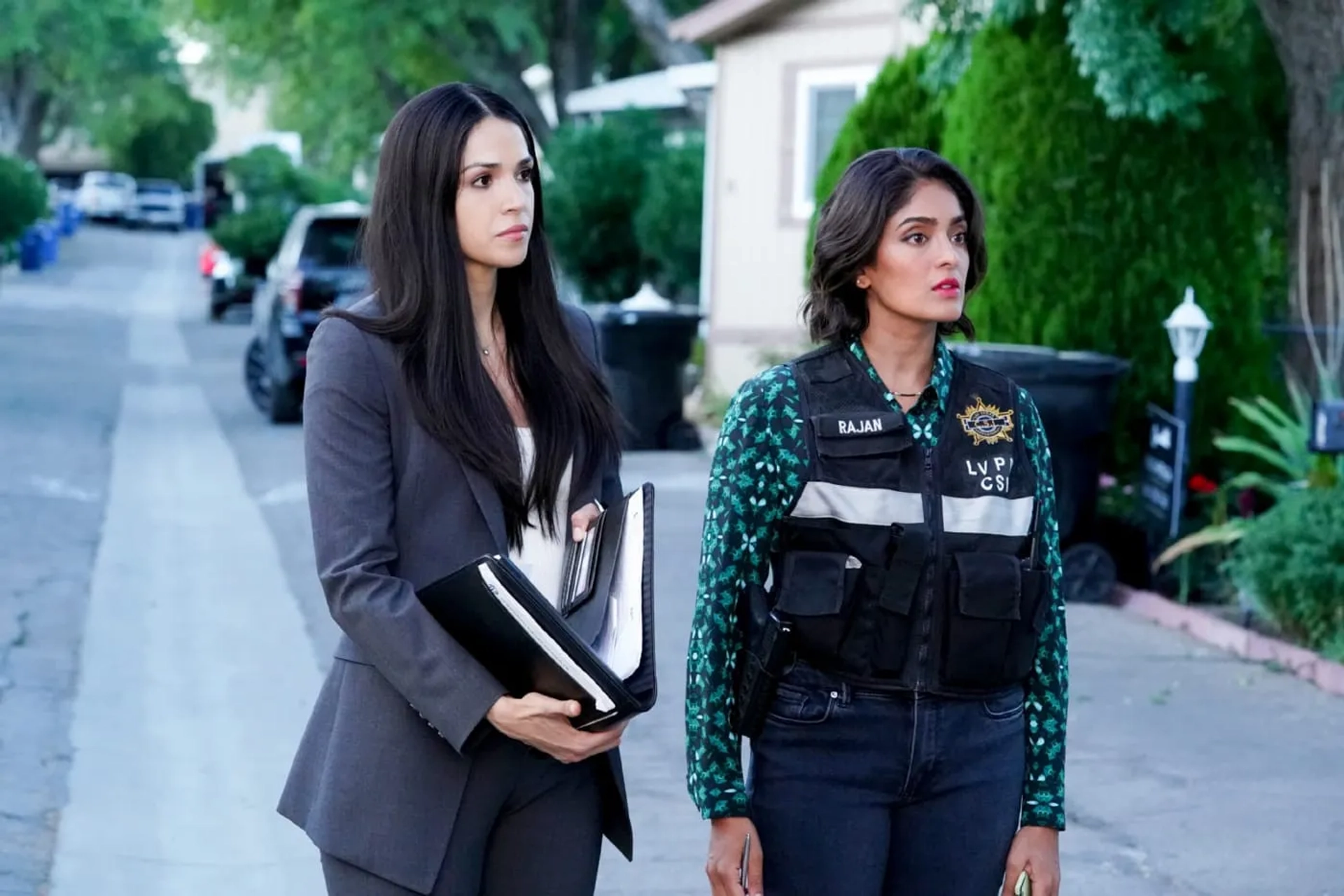 Mandeep Dhillon and Ariana Guerra in CSI: Vegas (2021)