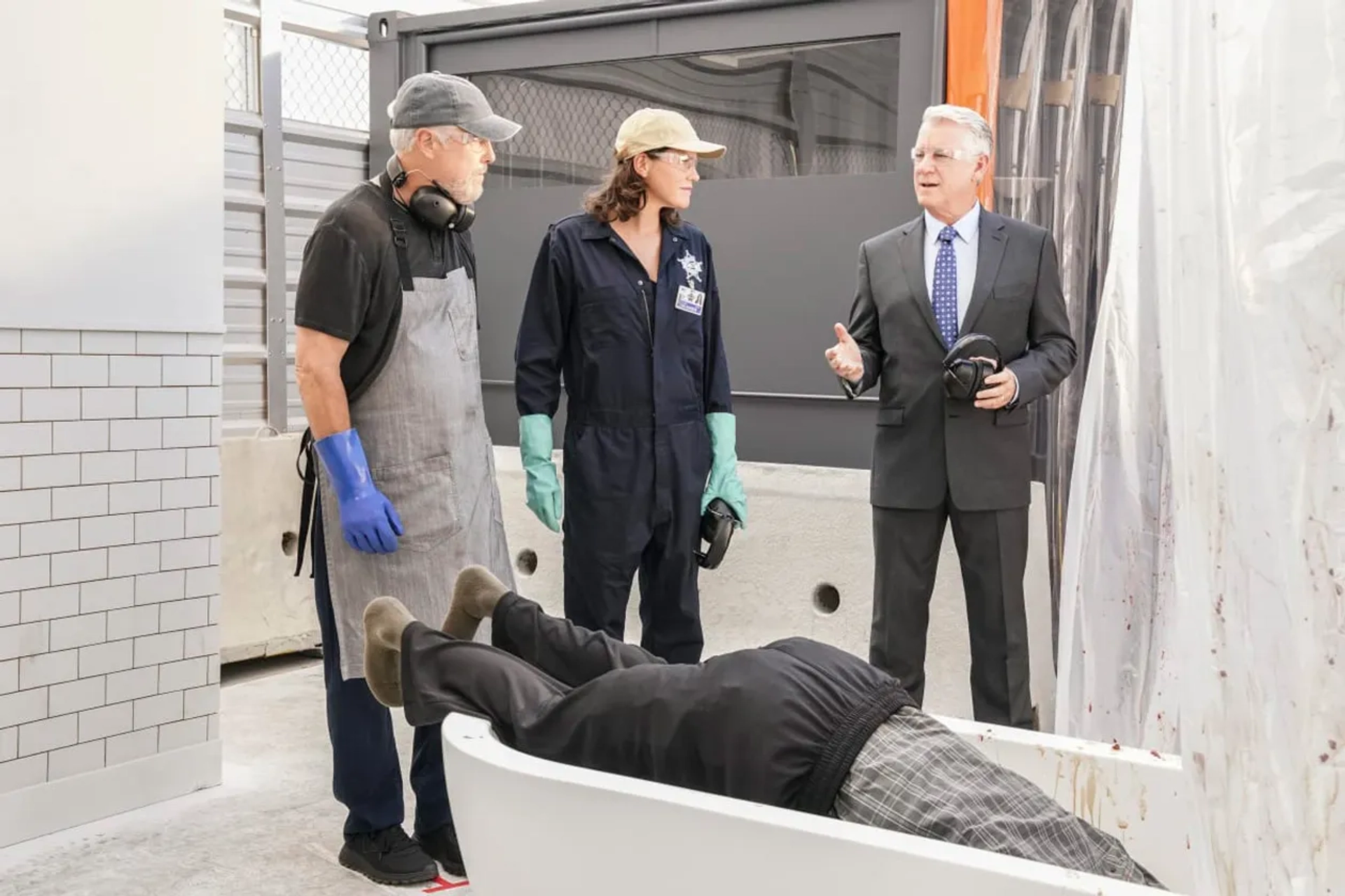 Robert Curtis Brown, Jorja Fox, and William Petersen in CSI: Vegas (2021)