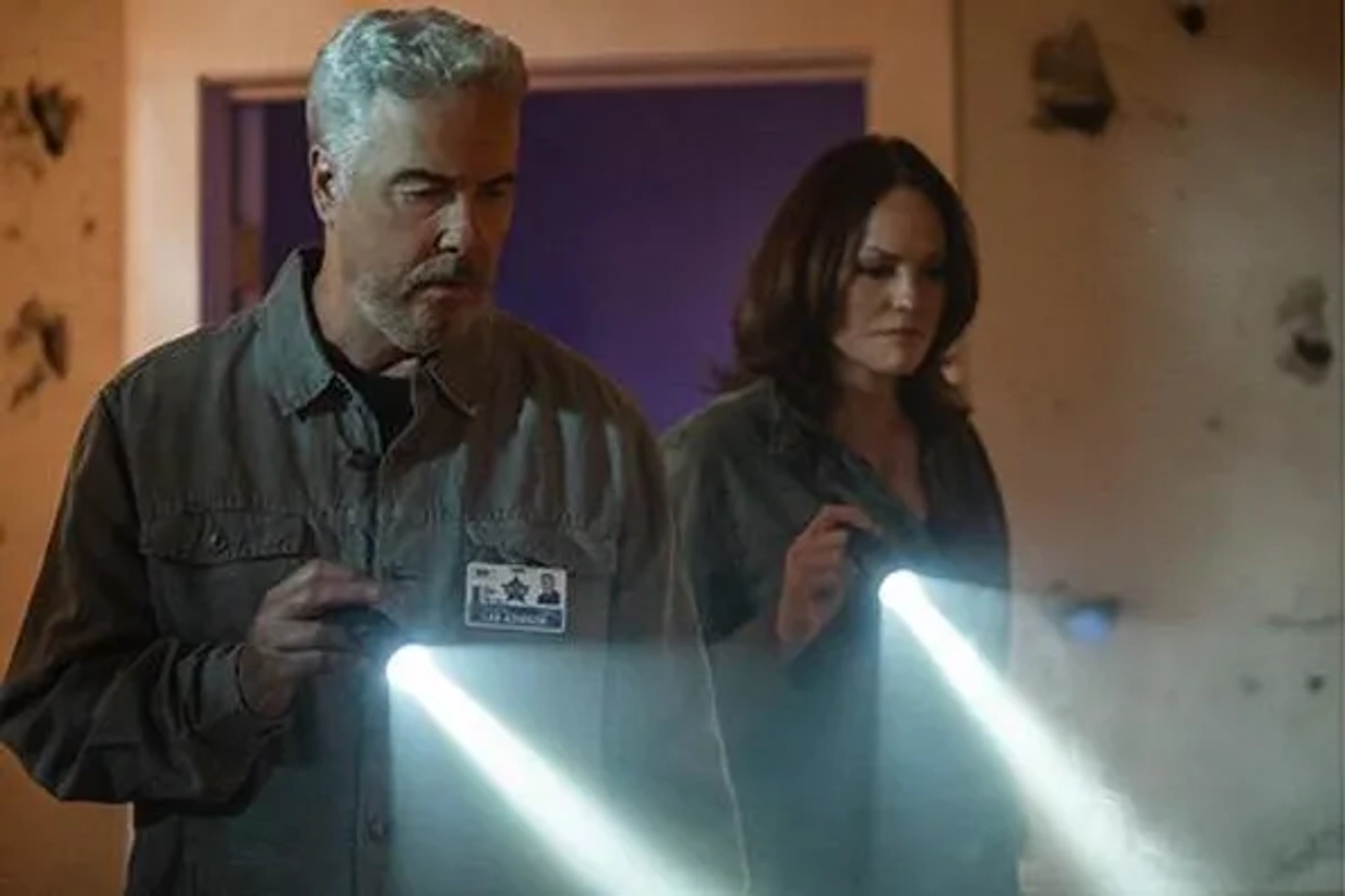 Jorja Fox and William Petersen in CSI: Vegas (2021)