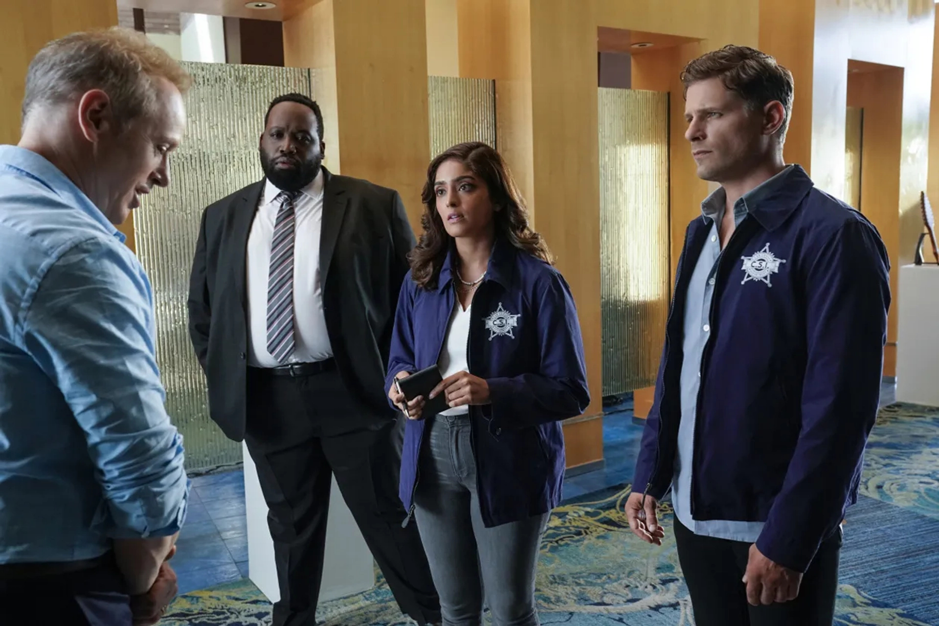 Raphael Sbarge, Matt Lauria, Mandeep Dhillon, and Sean Alexander James in CSI: Vegas (2021)