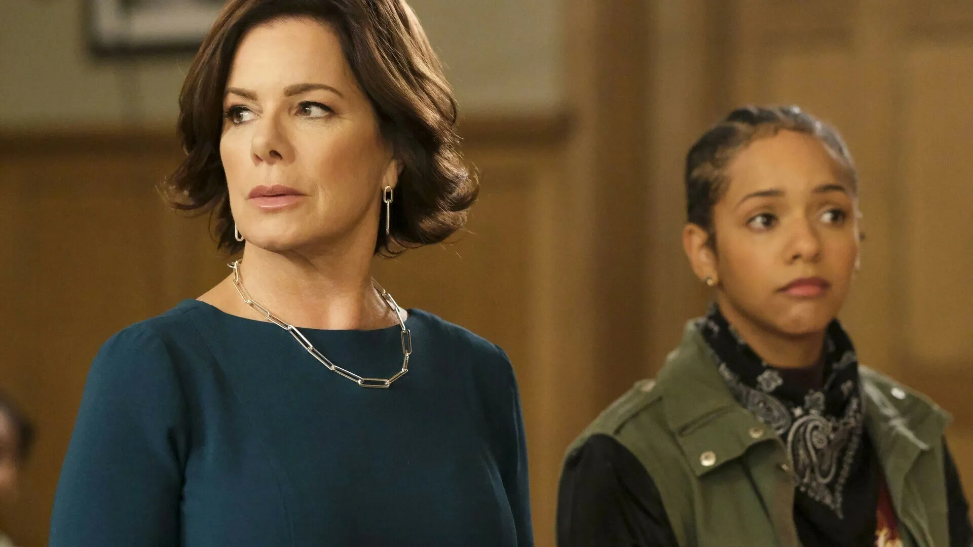 Marcia Gay Harden and Djouliet Amara in So Help Me Todd (2022)