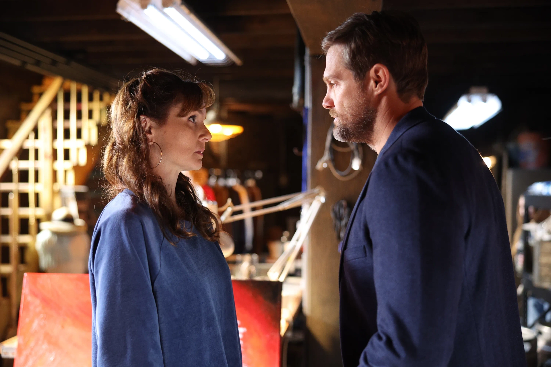 Geoff Stults and Sarah Wayne Callies in The Company You Keep (2023)
