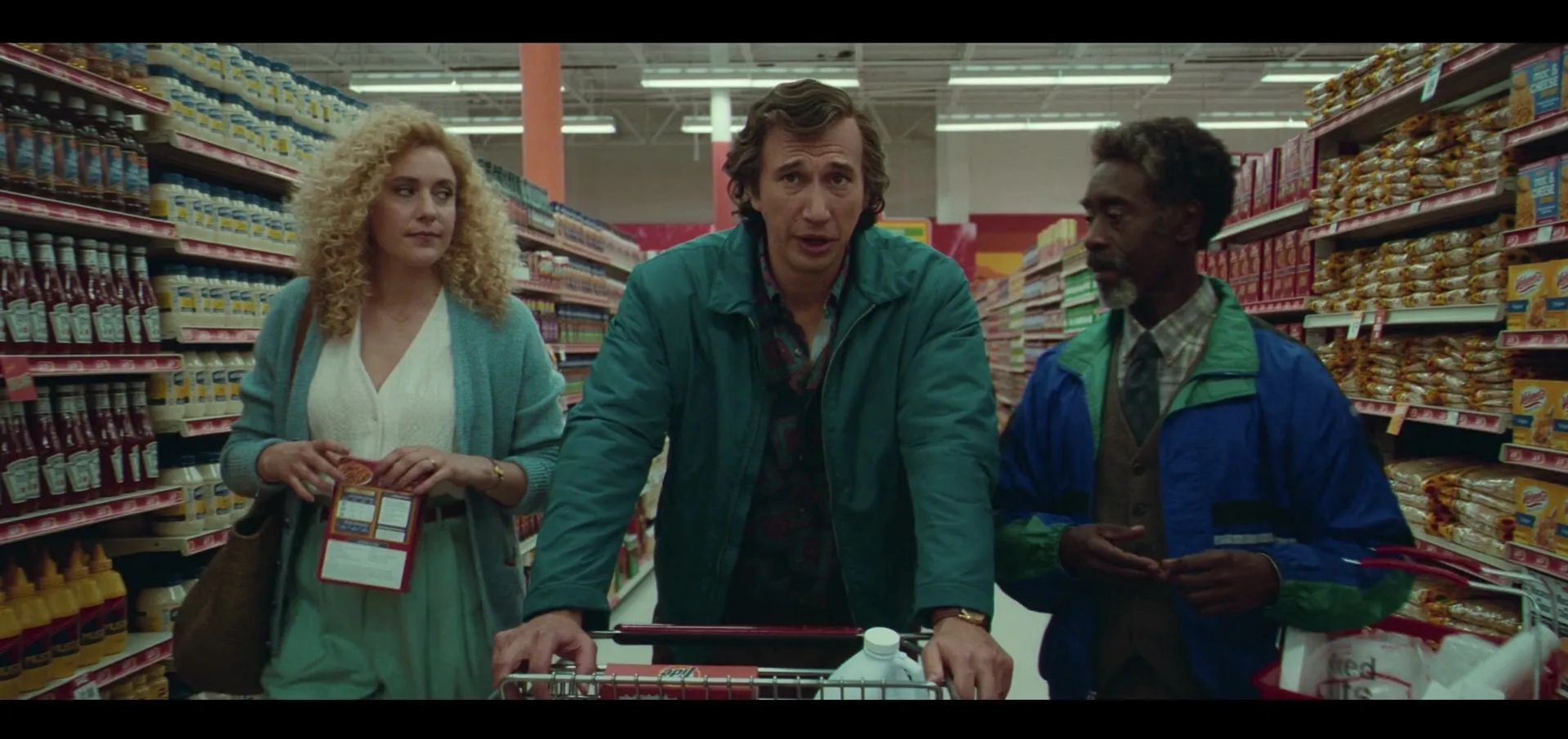 Don Cheadle, Greta Gerwig, and Adam Driver in White Noise (2022)