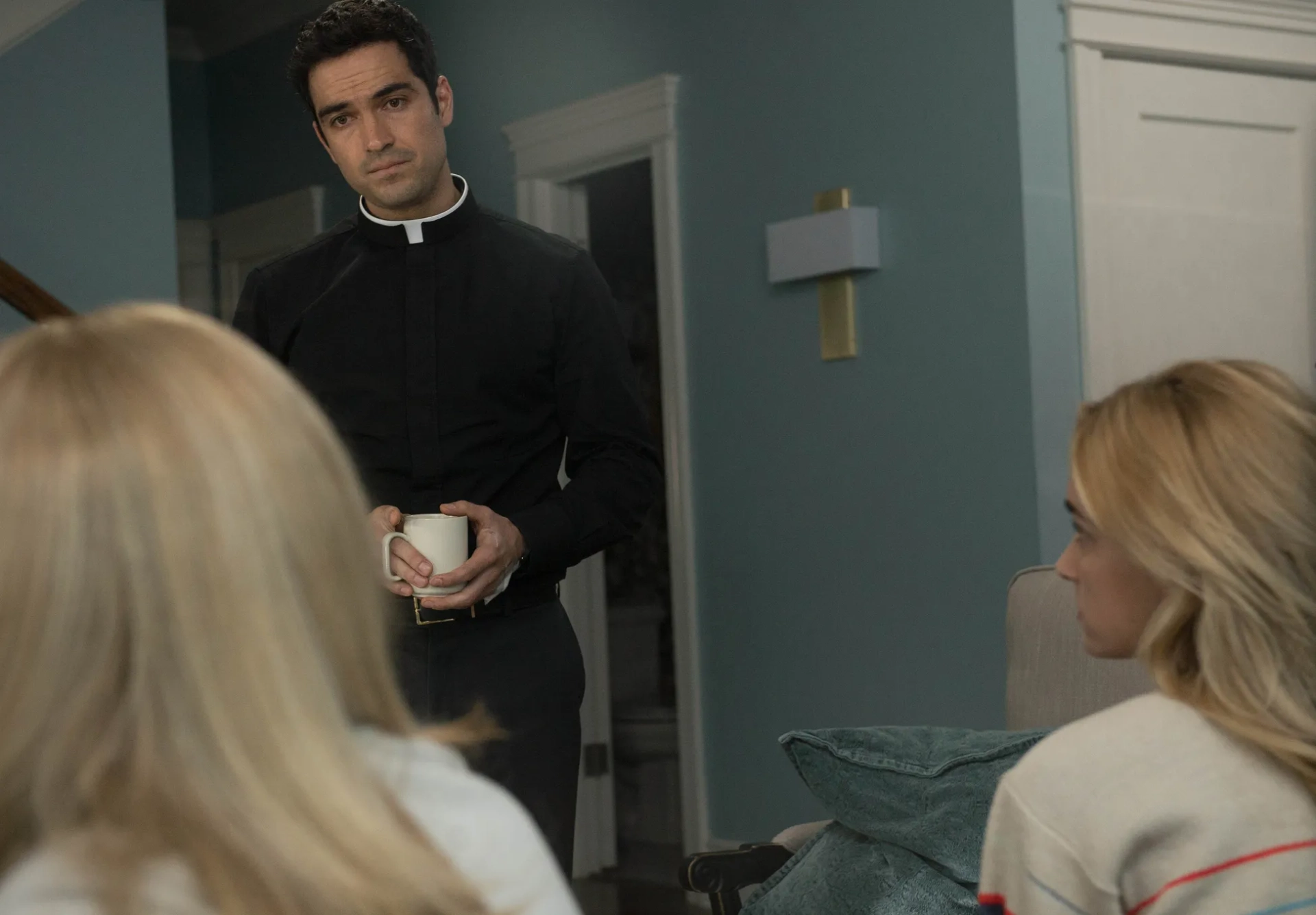 Geena Davis, Alfonso Herrera, and Brianne Howey in The Exorcist (2016)