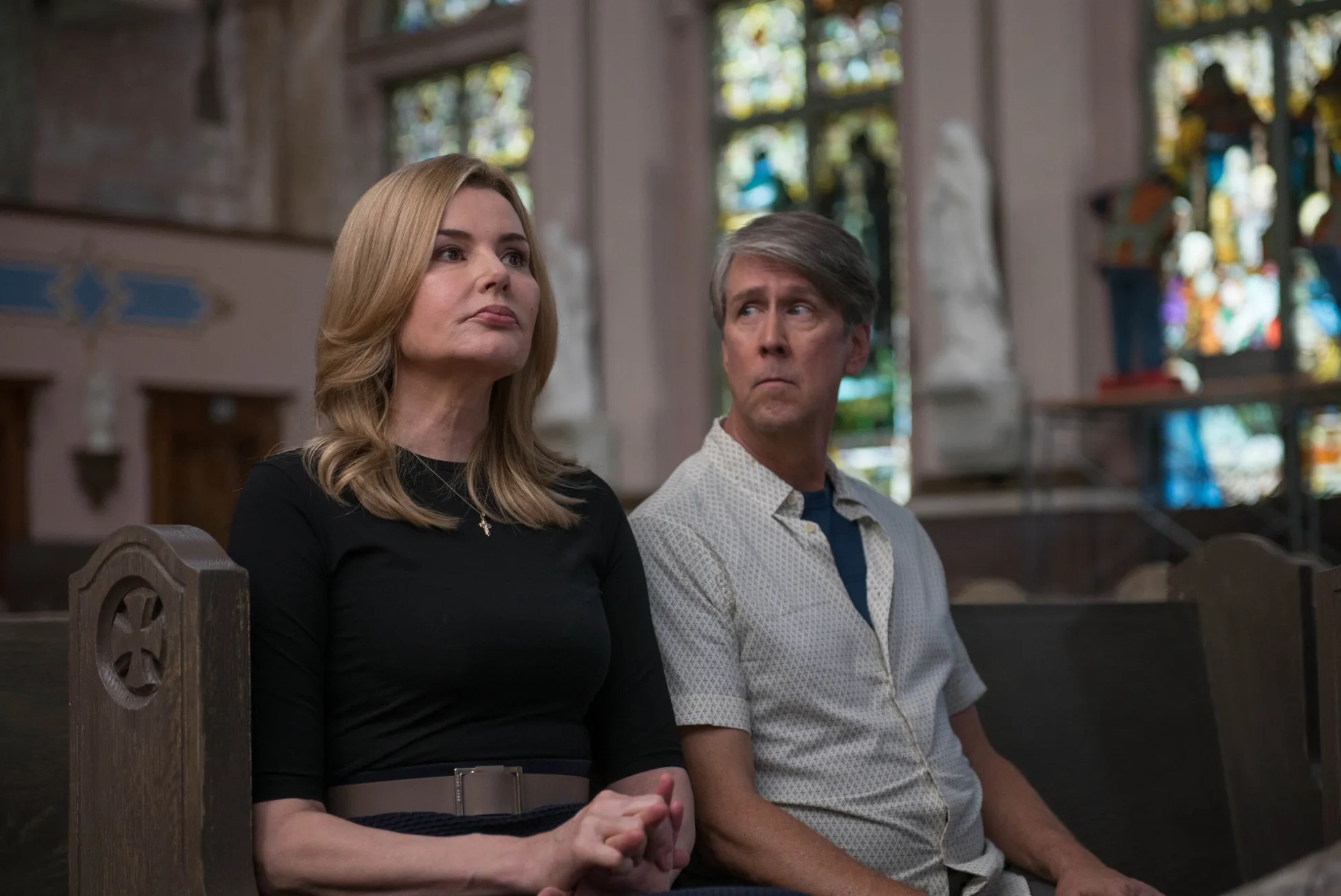 Geena Davis and Alan Ruck in The Exorcist (2016)