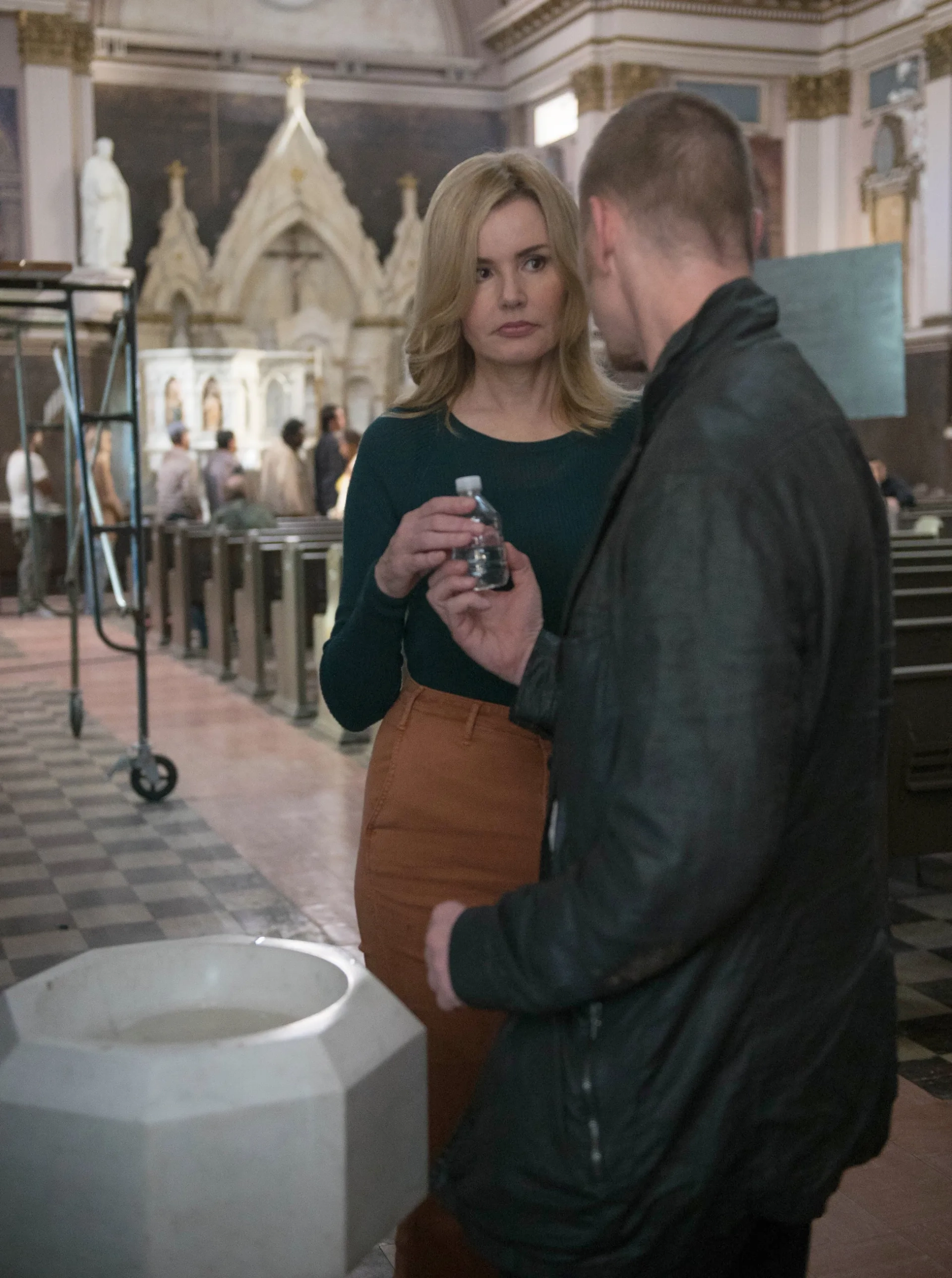 Geena Davis and Ben Daniels in The Exorcist (2016)