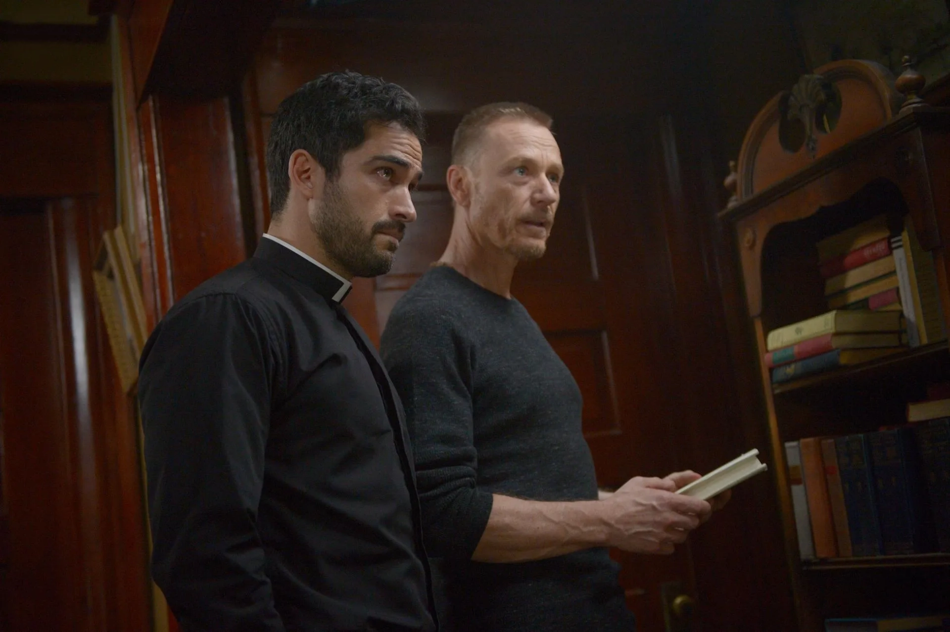 Ben Daniels and Alfonso Herrera in The Exorcist (2016)