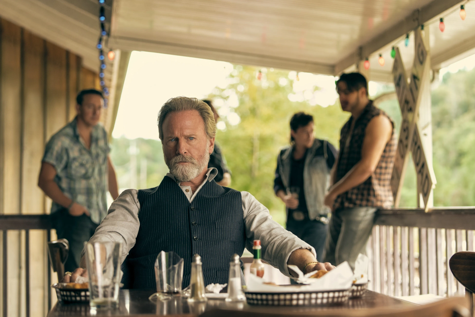 Louis Herthum, Harrison Gilbertson, Chris Coy, Jared Bankens, and Duke Davis Roberts in The Peripheral: Haptic Drift (2022)