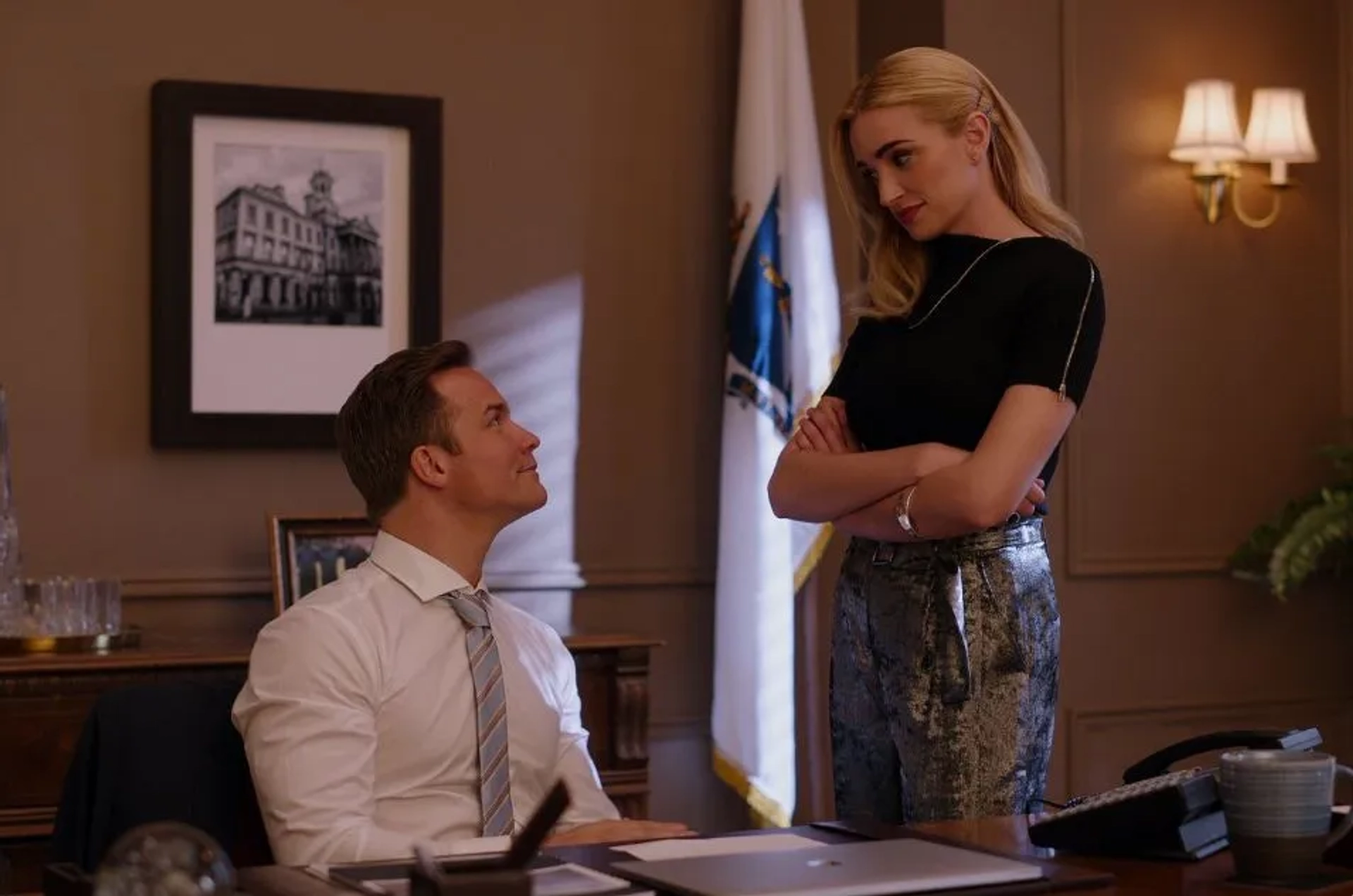 Scott Porter and Brianne Howey in Ginny & Georgia (2021)