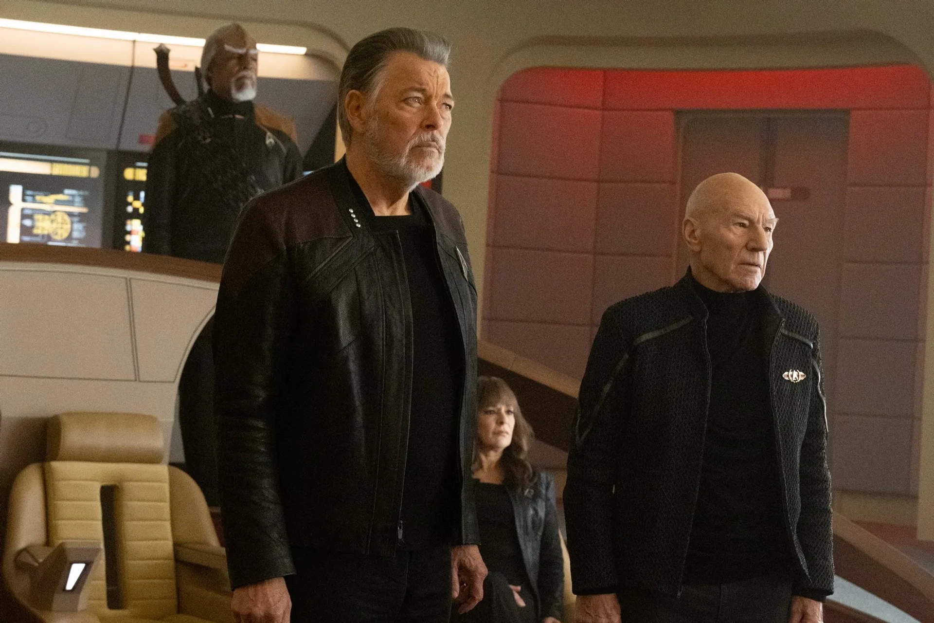 Michael Dorn, Jonathan Frakes, Marina Sirtis, and Patrick Stewart in Star Trek: Picard: The Last Generation (2023)