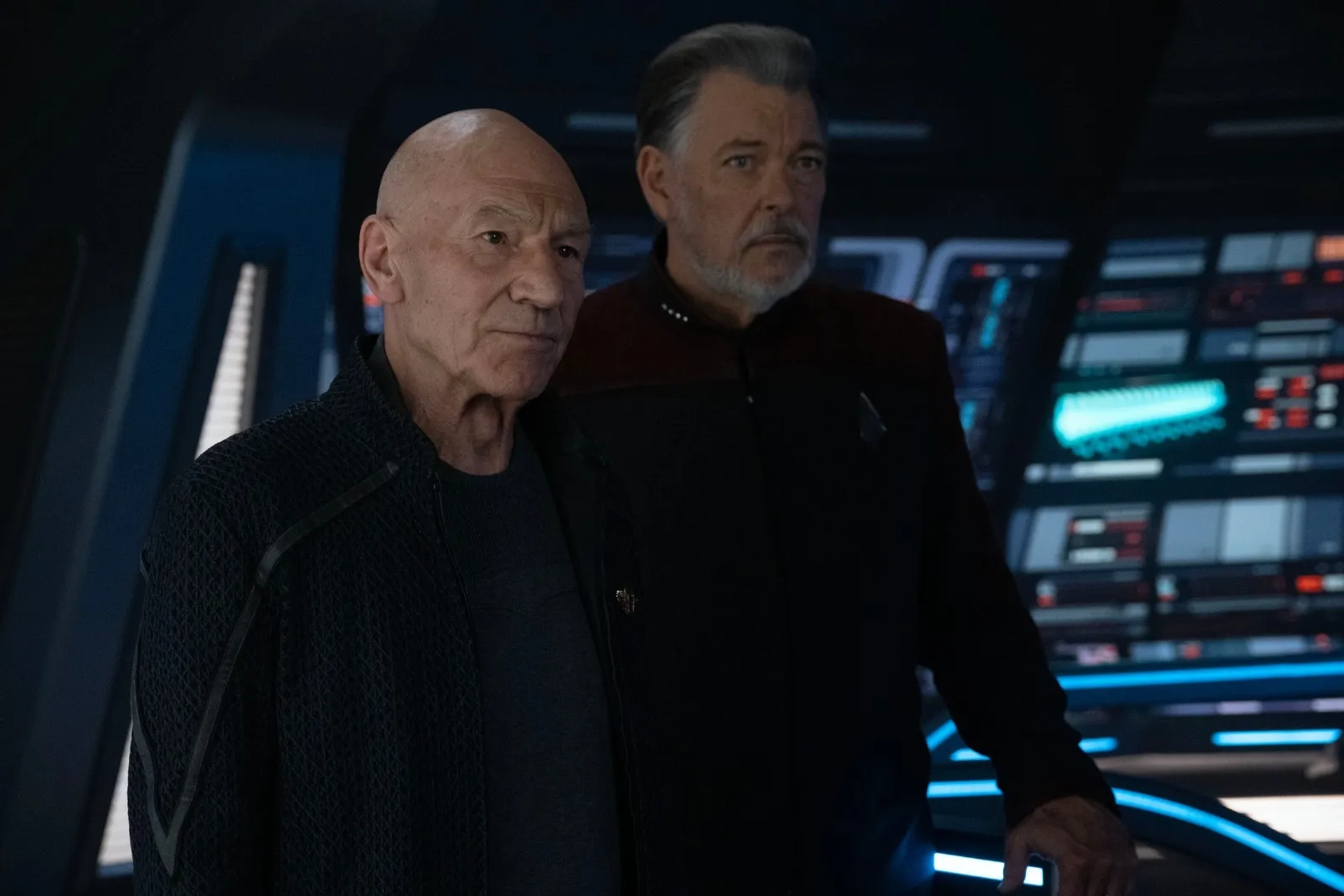 Jonathan Frakes and Patrick Stewart in Star Trek: Picard: Imposters (2023)