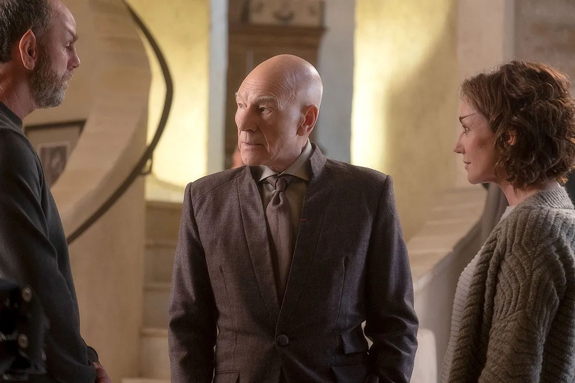 Patrick Stewart, Orla Brady, and Jamie McShane in Star Trek: Picard (2020)