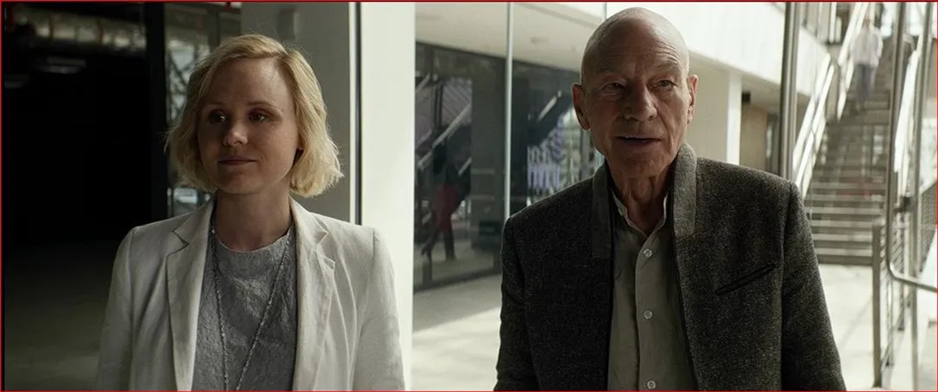 Patrick Stewart and Alison Pill in Star Trek: Picard (2020)