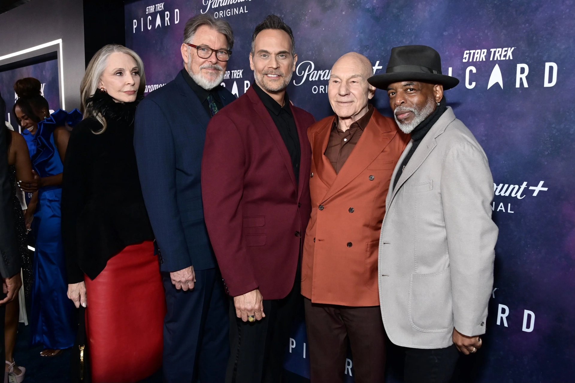 Jonathan Frakes, Gates McFadden, LeVar Burton, Patrick Stewart, and Todd Stashwick in Star Trek: Picard (2020)