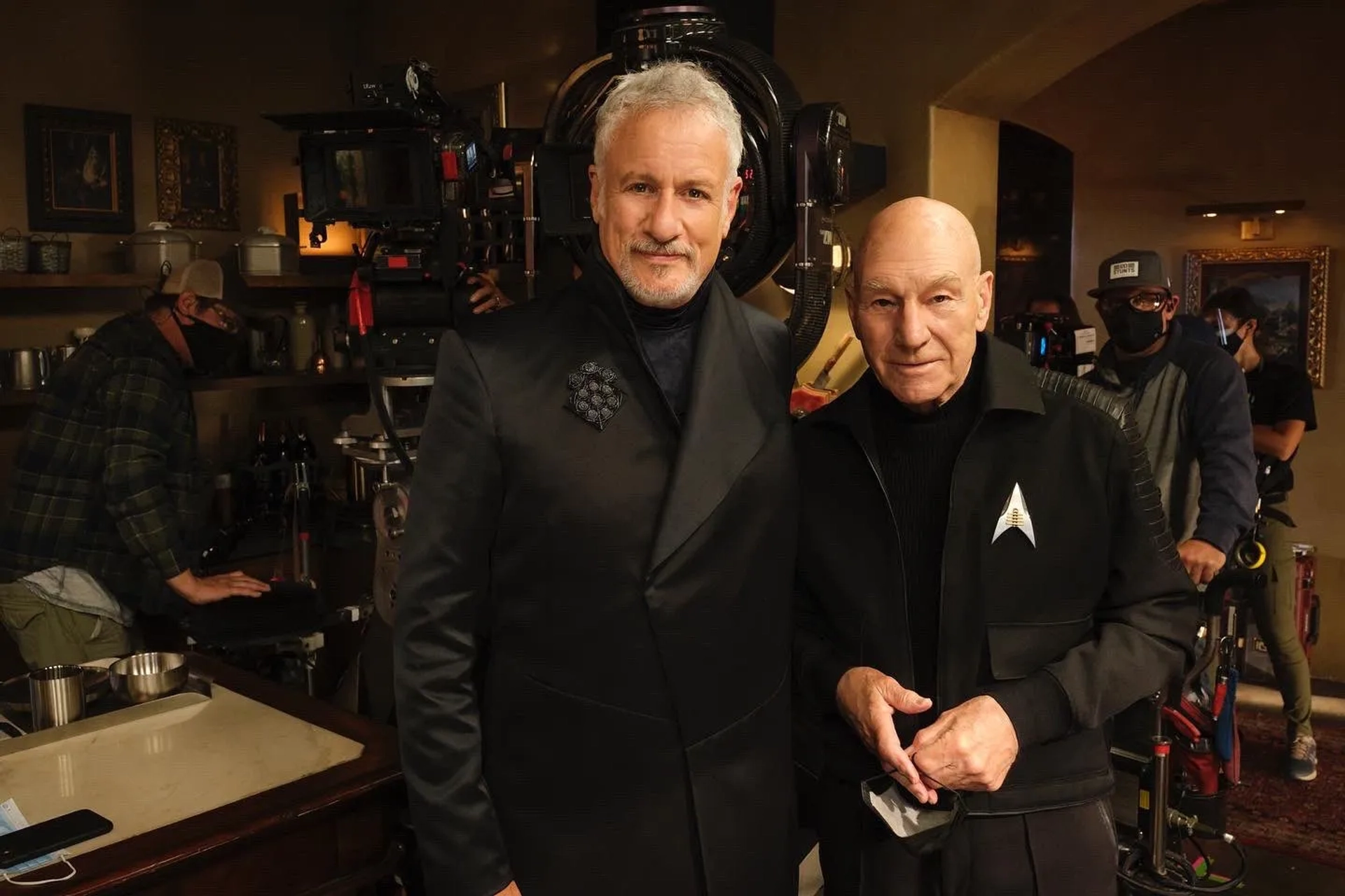 Patrick Stewart and John de Lancie in Star Trek: Picard: The Star Gazer (2022)