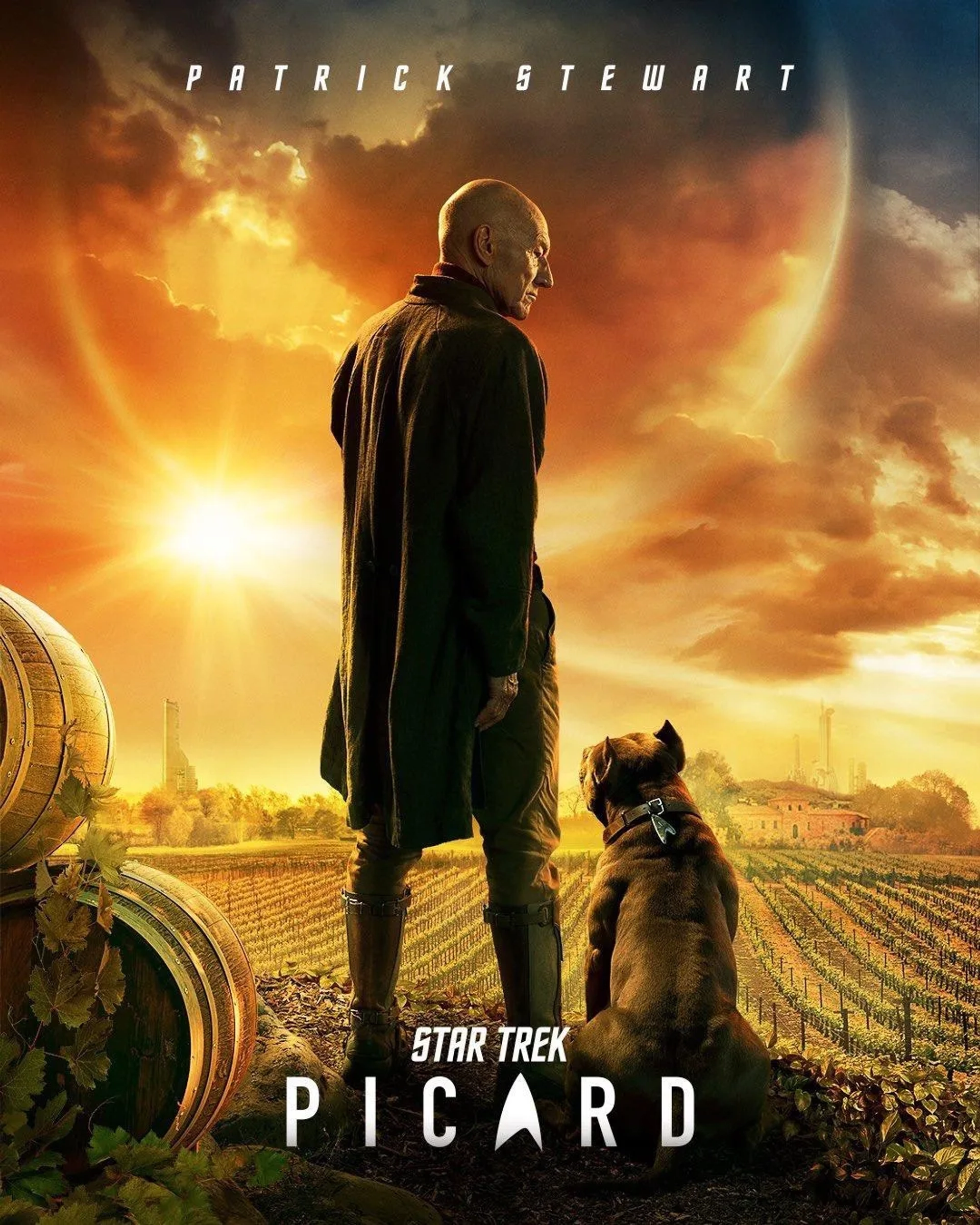 Patrick Stewart and Dinero the Dog in Star Trek: Picard (2020)