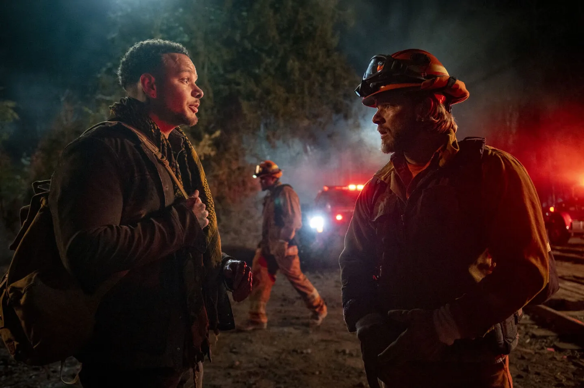 Max Thieriot and Kane Brown in Fire Country (2022)