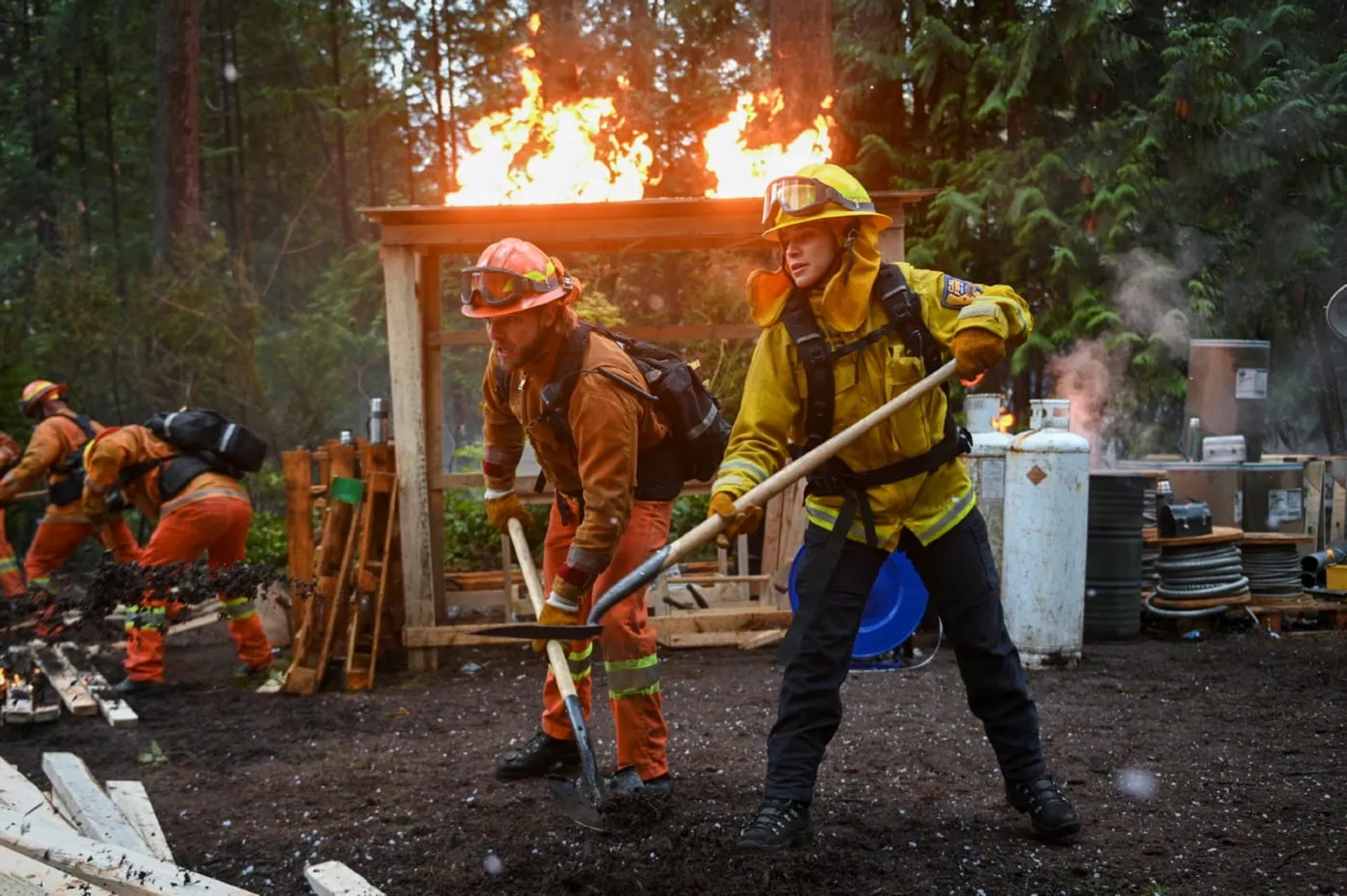 Max Thieriot and Stephanie Arcila in Fire Country (2022)