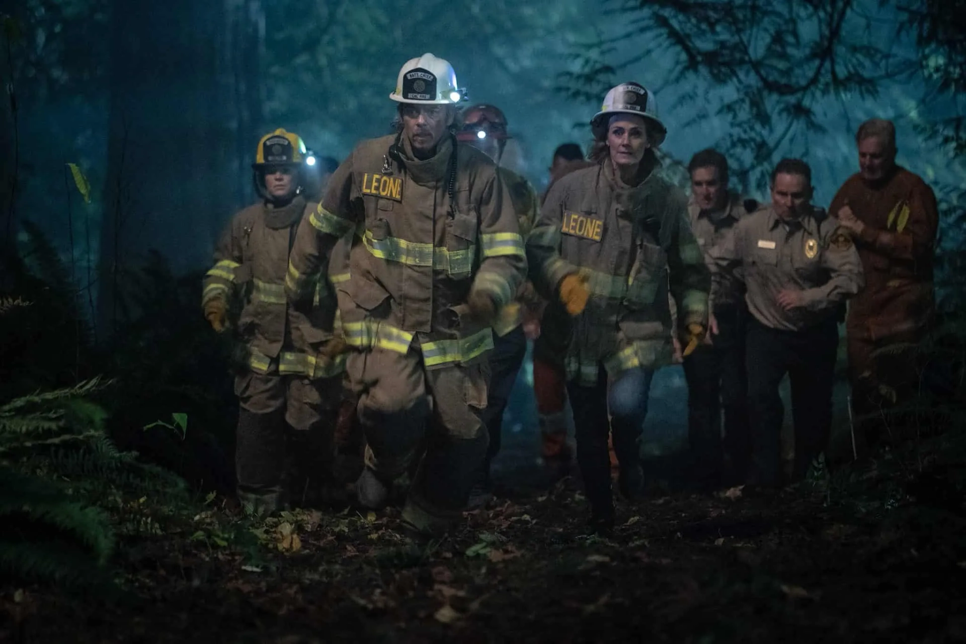 Billy Burke, Diane Farr, and Stephanie Arcila in Fire Country (2022)