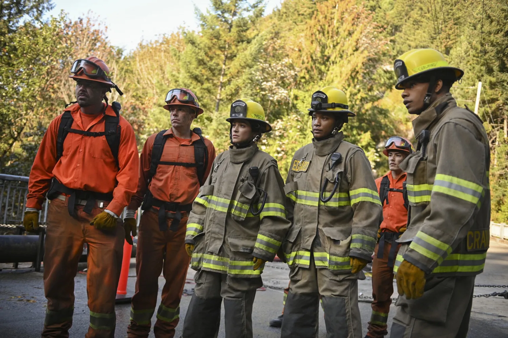 Jules Latimer, Jordan Calloway, and Stephanie Arcila in Fire Country (2022)