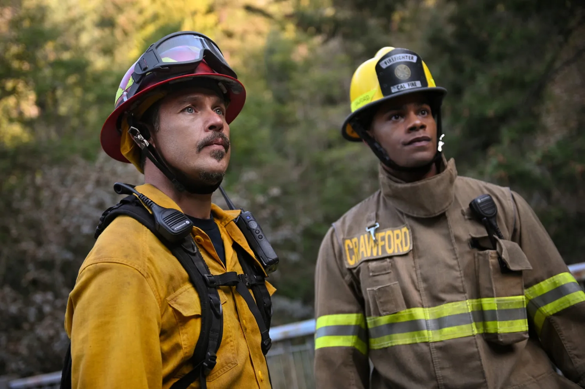 Kevin Alejandro and Jordan Calloway in Fire Country (2022)