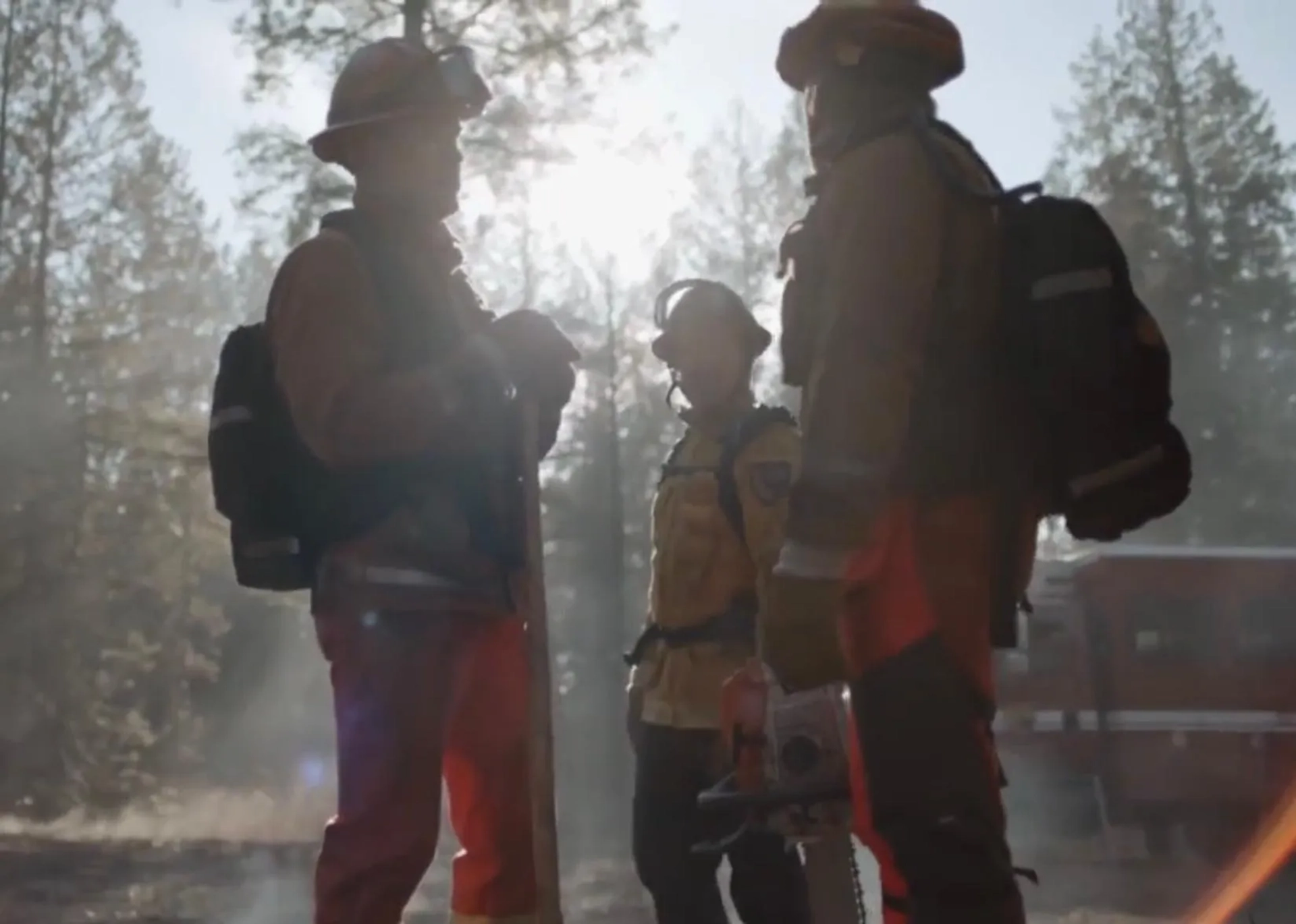 Kevin Alejandro, Max Thieriot, and Grant Harvey in Fire Country (2022)