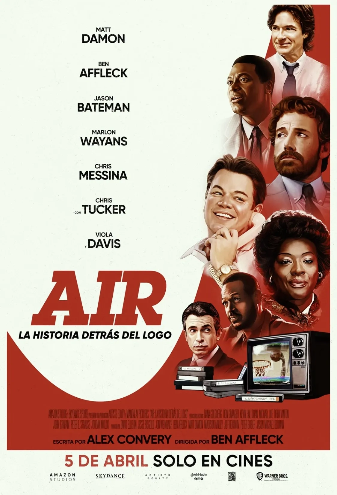 Ben Affleck, Matt Damon, Chris Tucker, Jason Bateman, Marlon Wayans, Viola Davis, and Chris Messina in Air (2023)