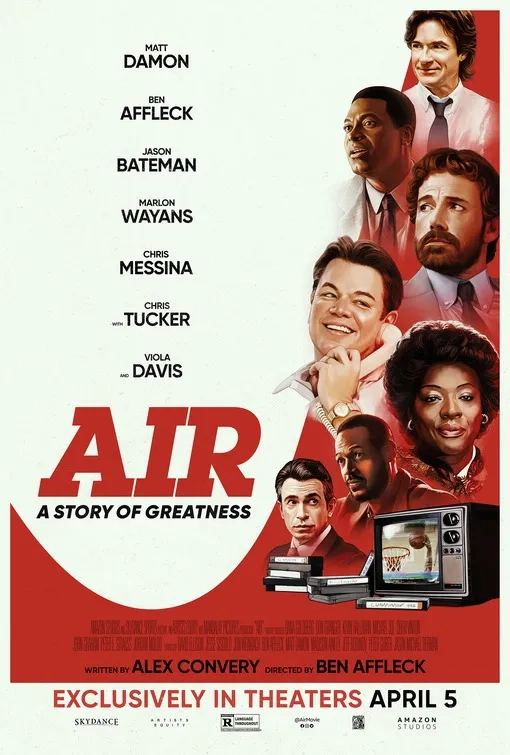 Ben Affleck, Matt Damon, Chris Tucker, Jason Bateman, Marlon Wayans, Viola Davis, and Chris Messina in Air (2023)
