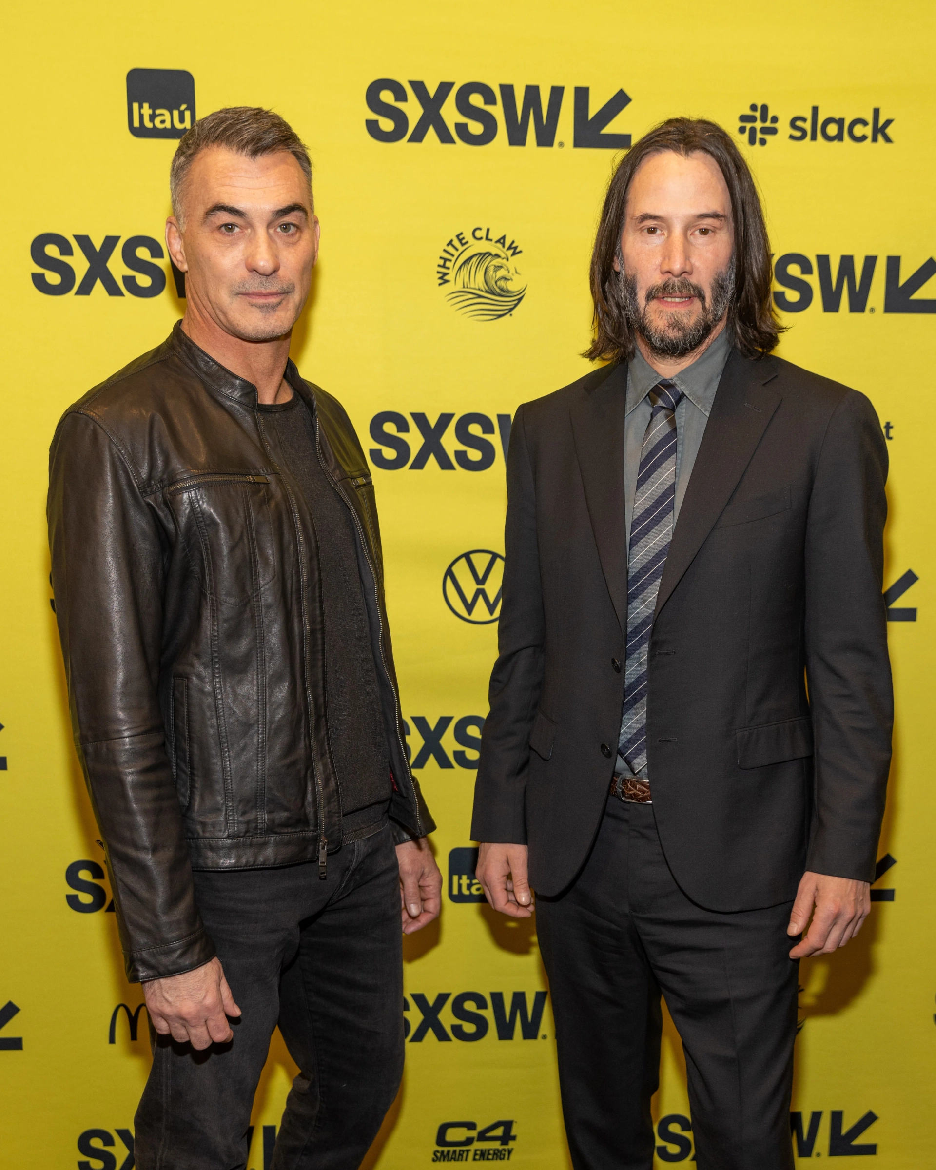 Keanu Reeves and Chad Stahelski at an event for John Wick: Chapter 4 (2023)