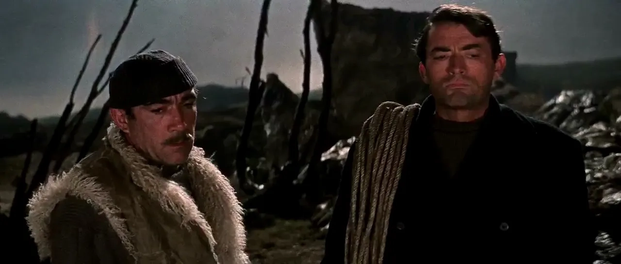Gregory Peck and Anthony Quinn in The Guns of Navarone (1961)