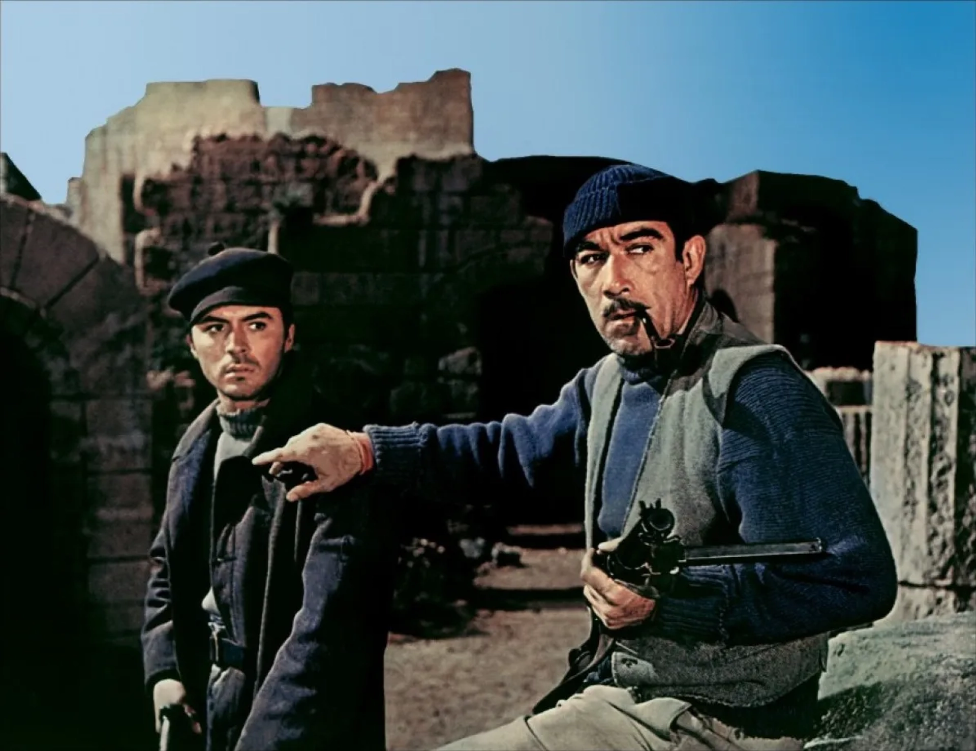 Anthony Quinn and James Darren in The Guns of Navarone (1961)