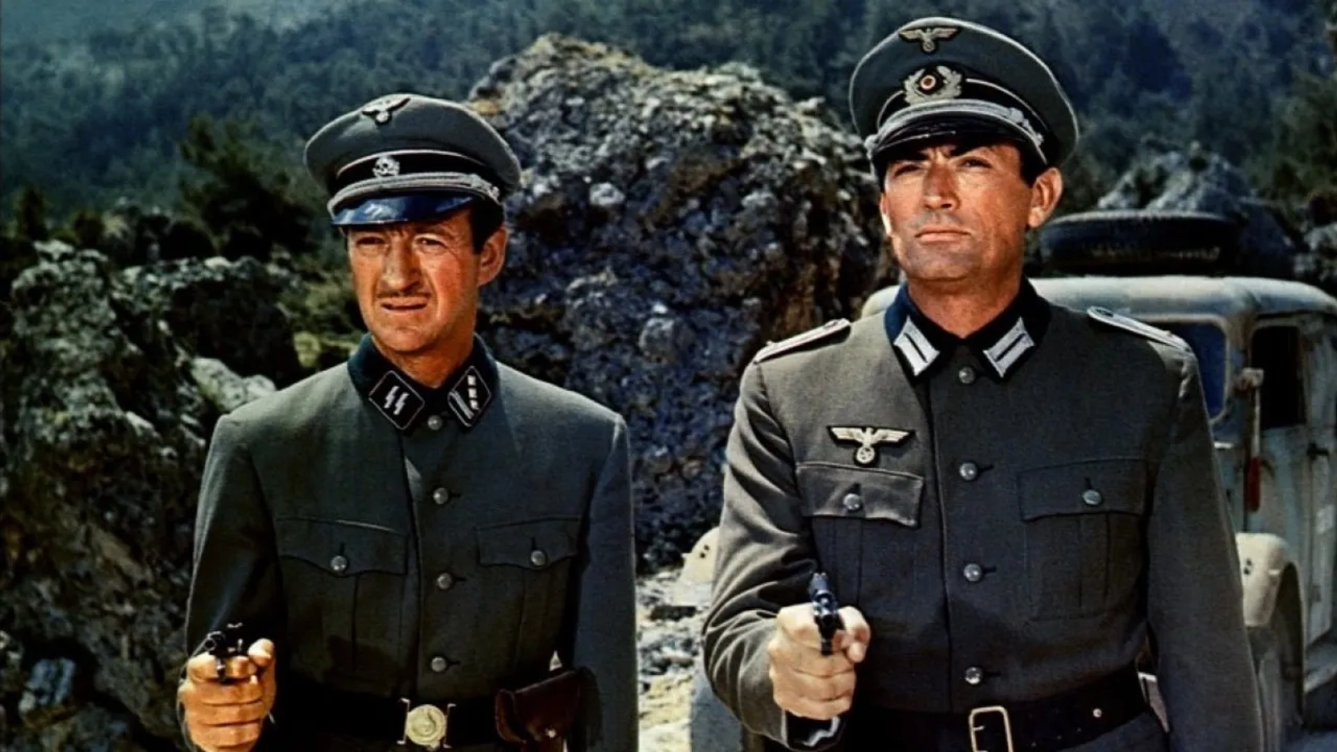 David Niven and Gregory Peck in The Guns of Navarone (1961)