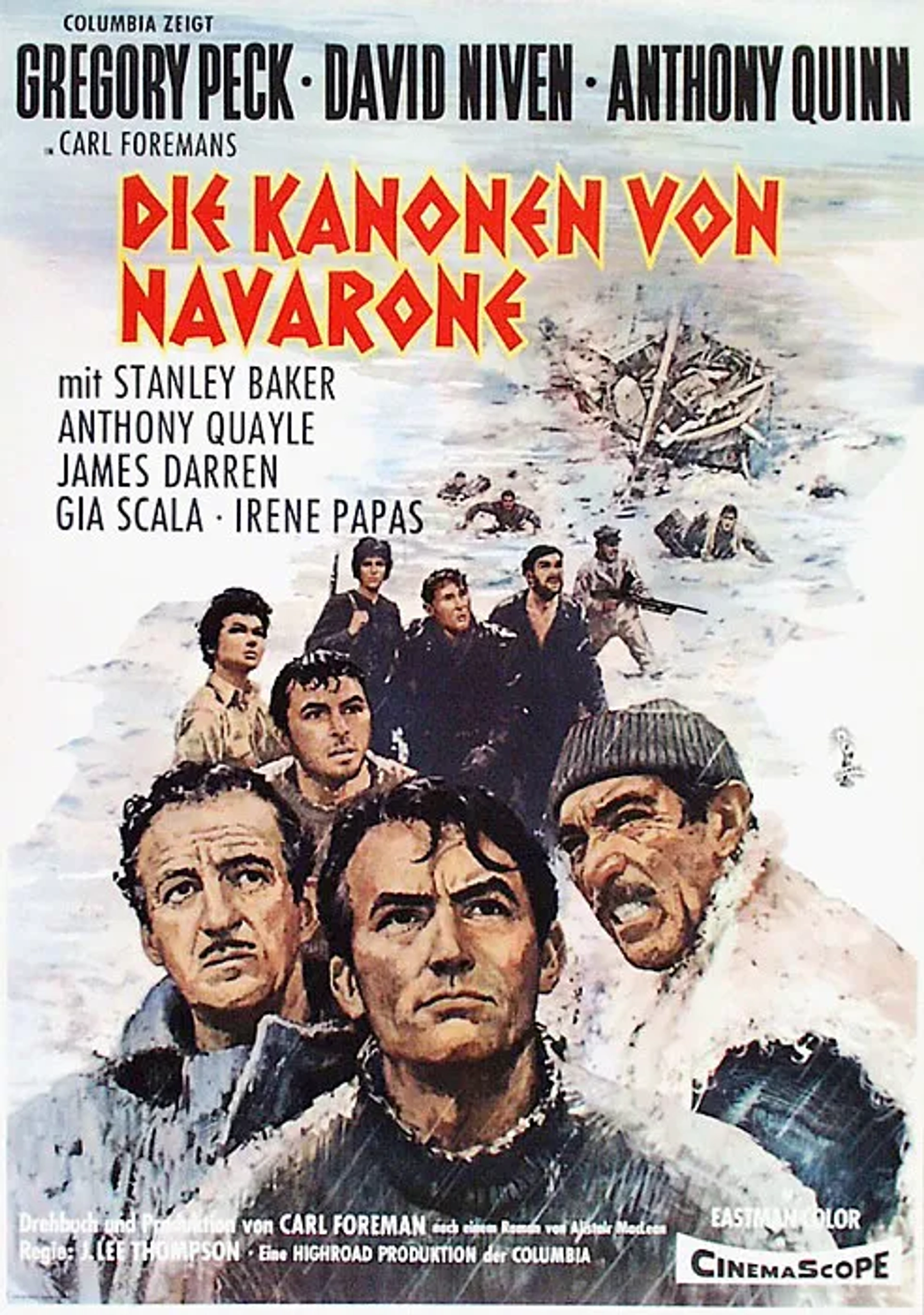 David Niven, Gregory Peck, and Anthony Quinn in The Guns of Navarone (1961)