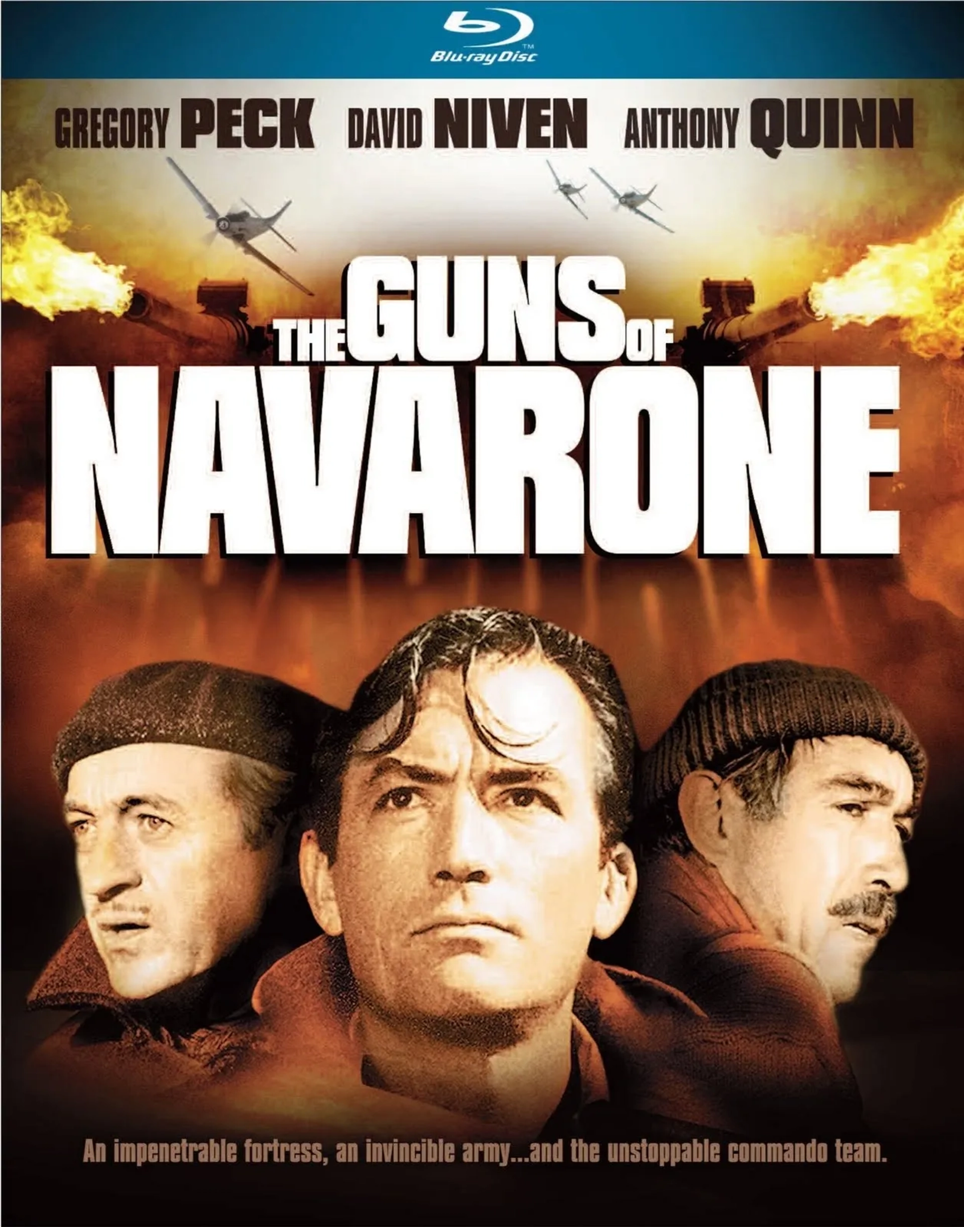 David Niven, Gregory Peck, and Anthony Quinn in The Guns of Navarone (1961)