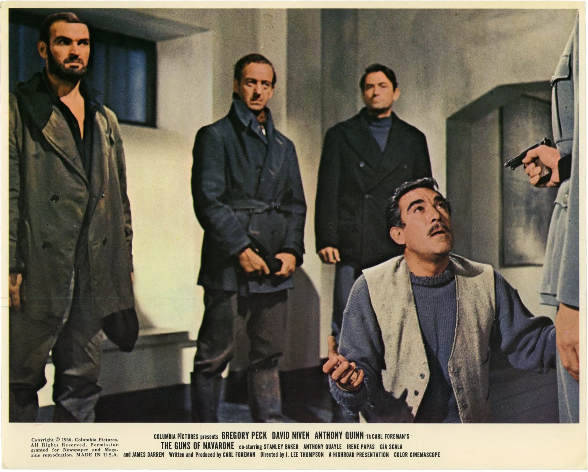 David Niven, Gregory Peck, and Anthony Quinn in The Guns of Navarone (1961)