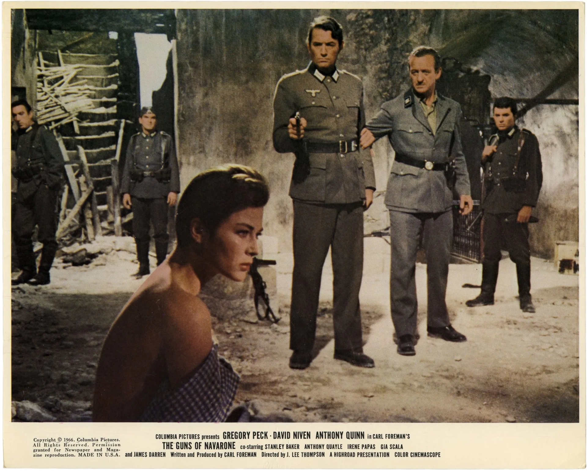 David Niven, Gregory Peck, and Gia Scala in The Guns of Navarone (1961)