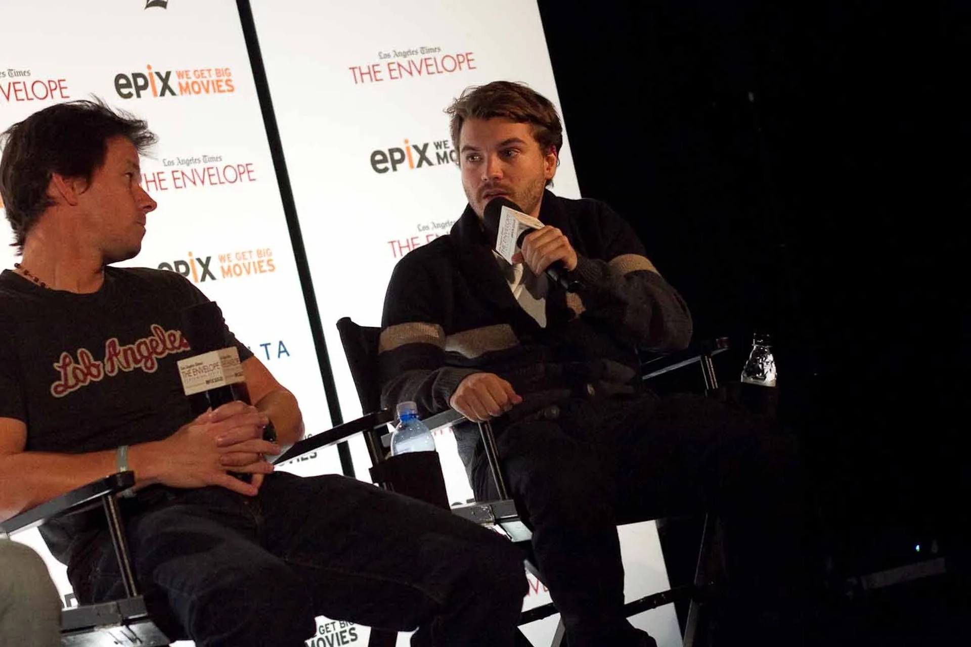 Mark Wahlberg and Emile Hirsch at an event for Lone Survivor (2013)