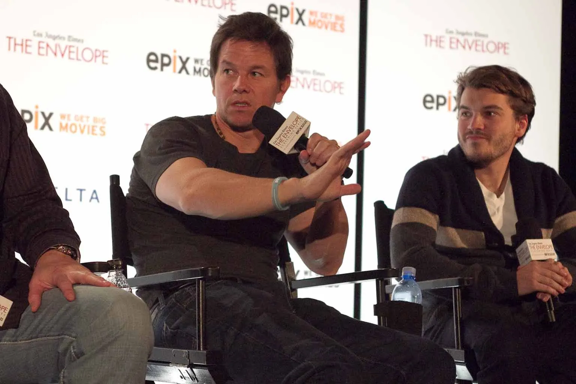 Mark Wahlberg and Emile Hirsch at an event for Lone Survivor (2013)