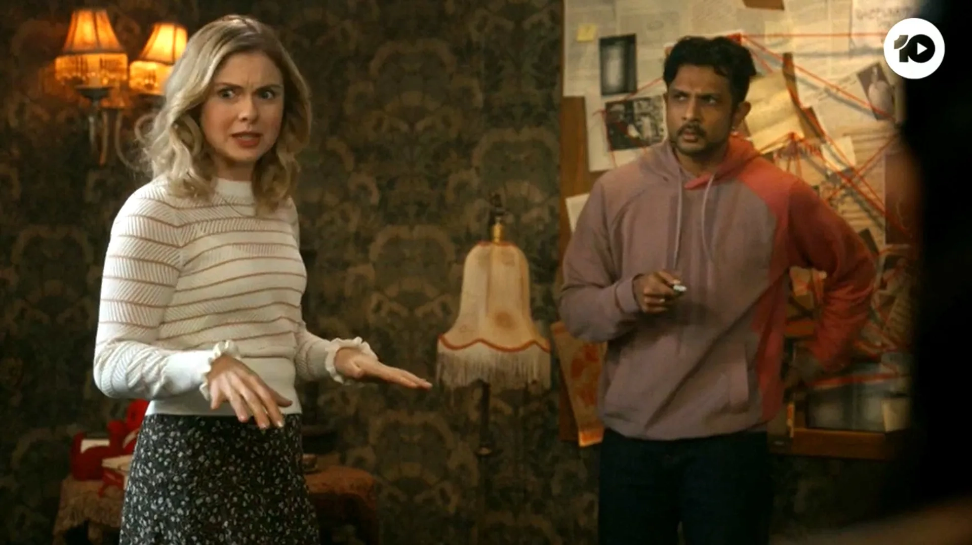 Rose McIver and Utkarsh Ambudkar in Ghosts (2021)