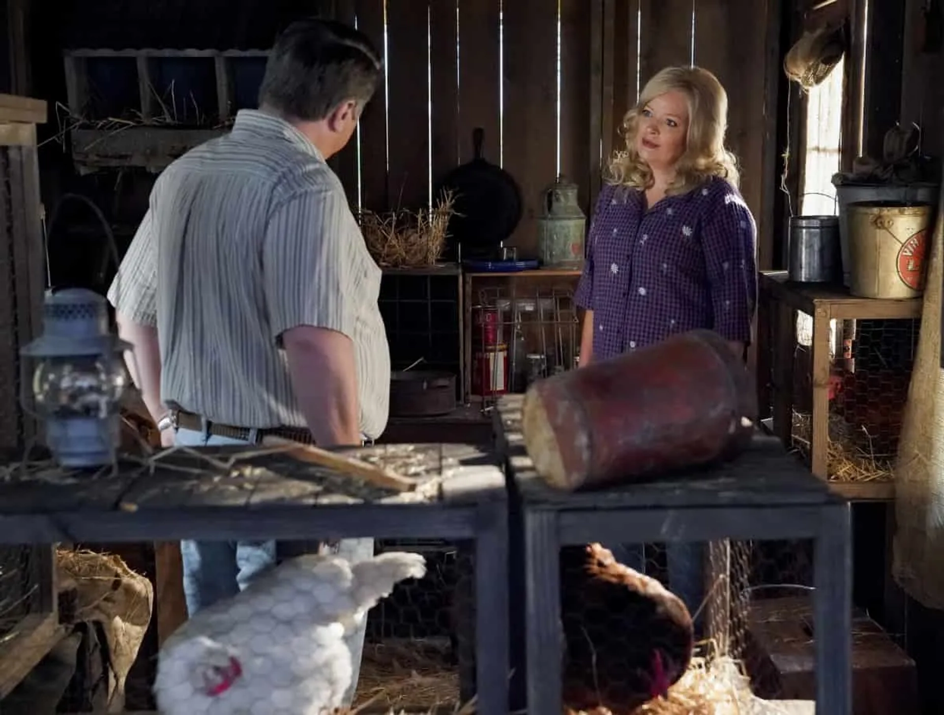 Melissa Peterman and Lance Barber in Young Sheldon: Snoopin' Around and the Wonder Twins of Atheism (2021)