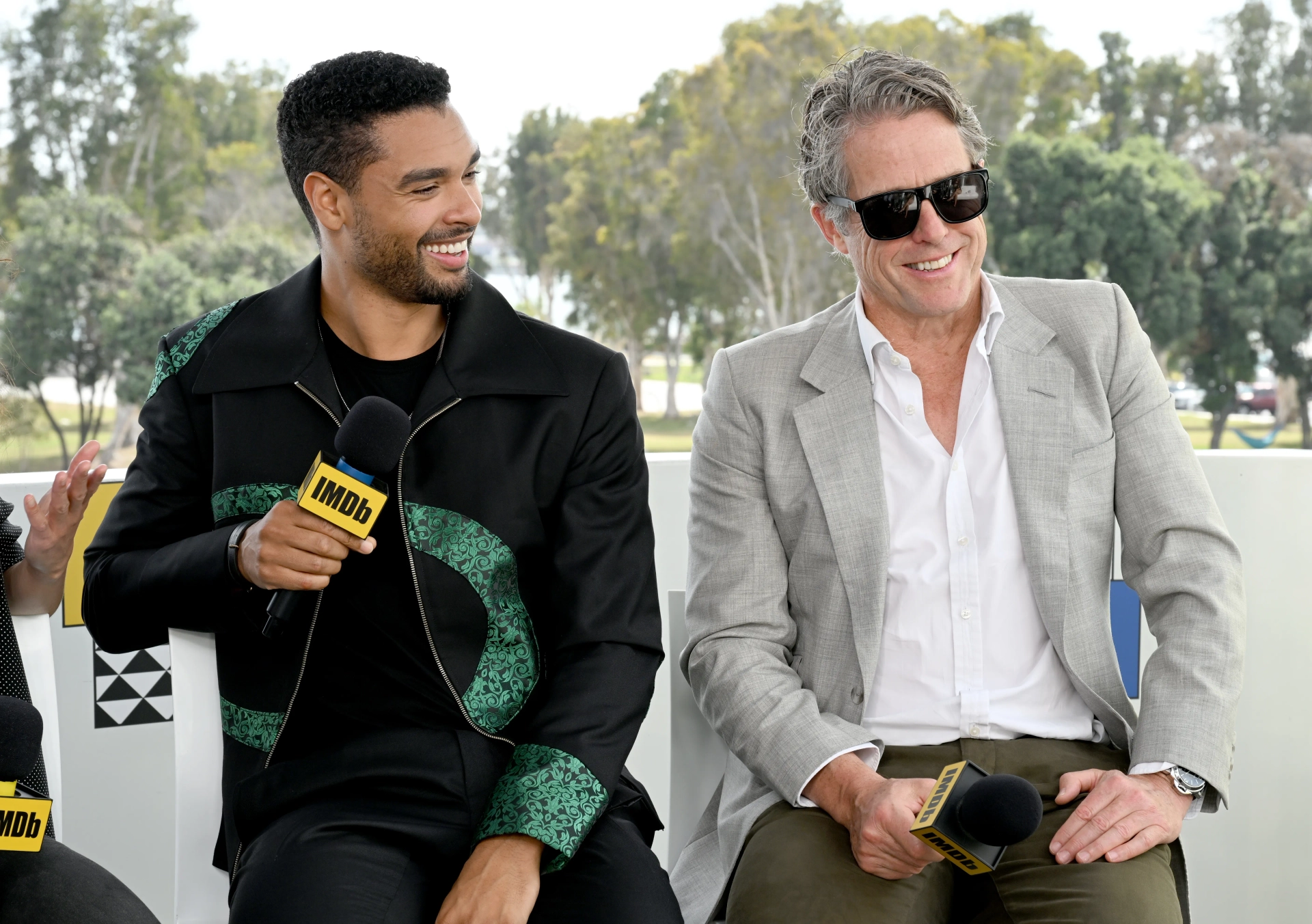 Hugh Grant and Regé-Jean Page at an event for Dungeons & Dragons: Honor Among Thieves (2023)