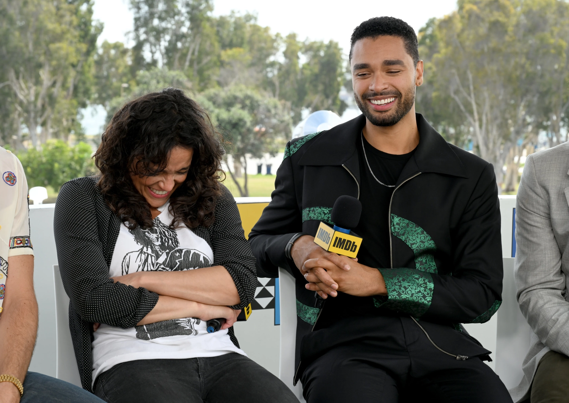 Michelle Rodriguez and Regé-Jean Page at an event for Dungeons & Dragons: Honor Among Thieves (2023)