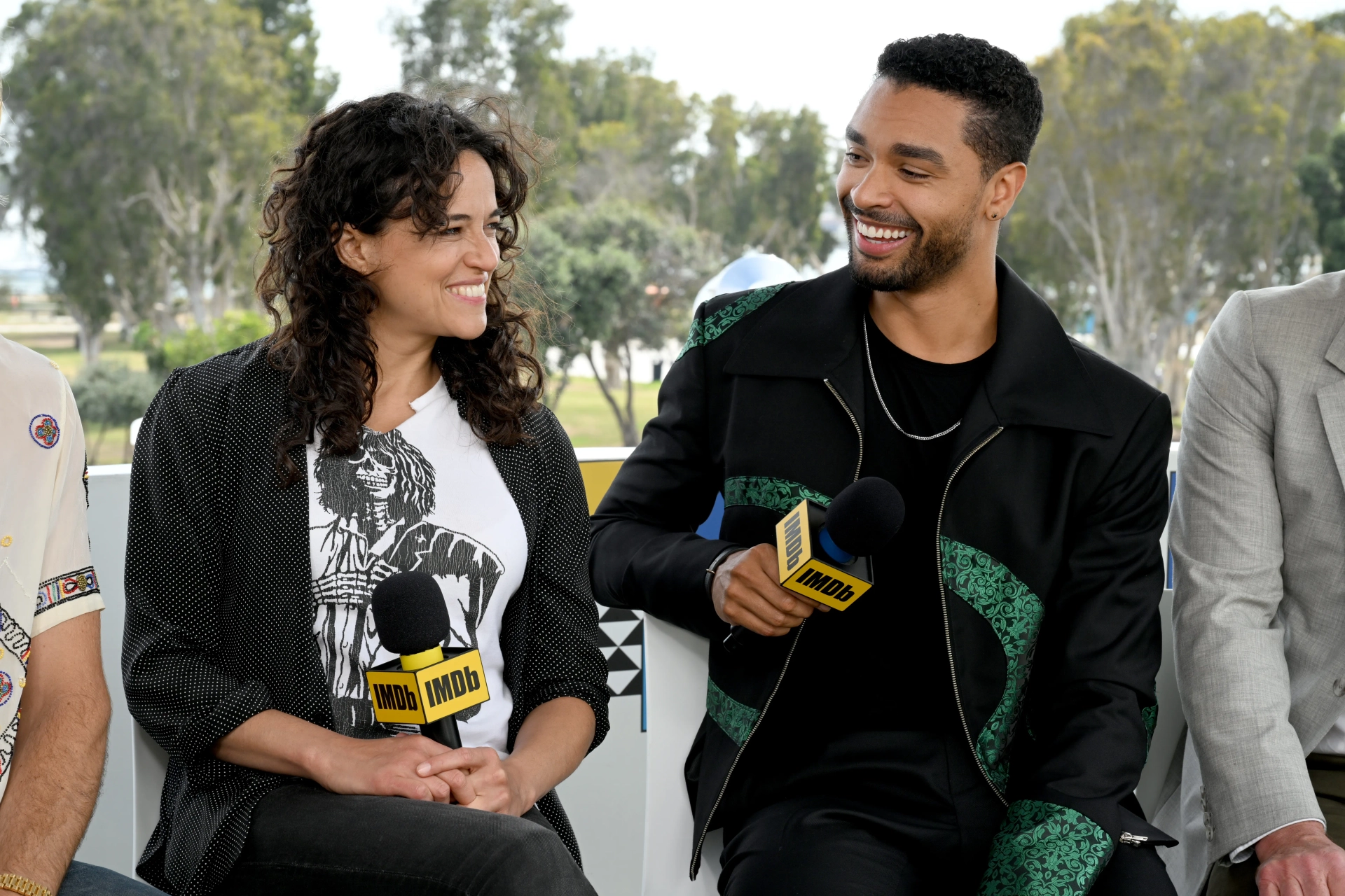 Michelle Rodriguez and Regé-Jean Page at an event for Dungeons & Dragons: Honor Among Thieves (2023)