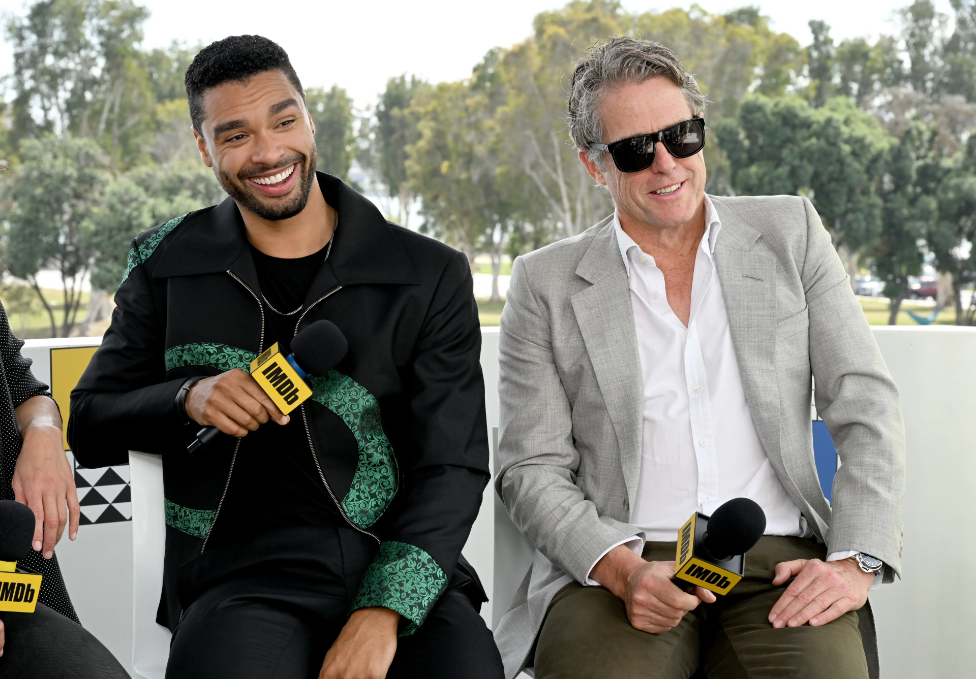 Hugh Grant and Regé-Jean Page at an event for Dungeons & Dragons: Honor Among Thieves (2023)