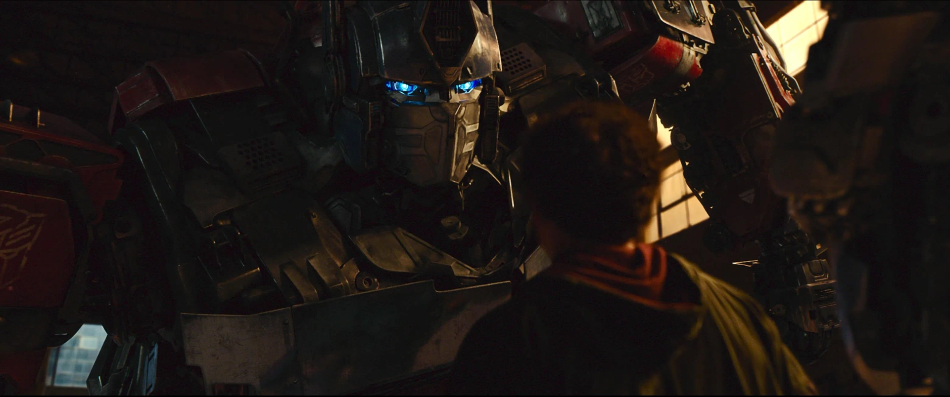 Peter Cullen and Anthony Ramos in Transformers: Rise of the Beasts (2023)