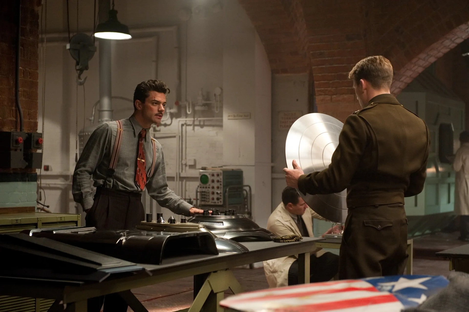 Chris Evans and Dominic Cooper in Captain America: The First Avenger (2011)